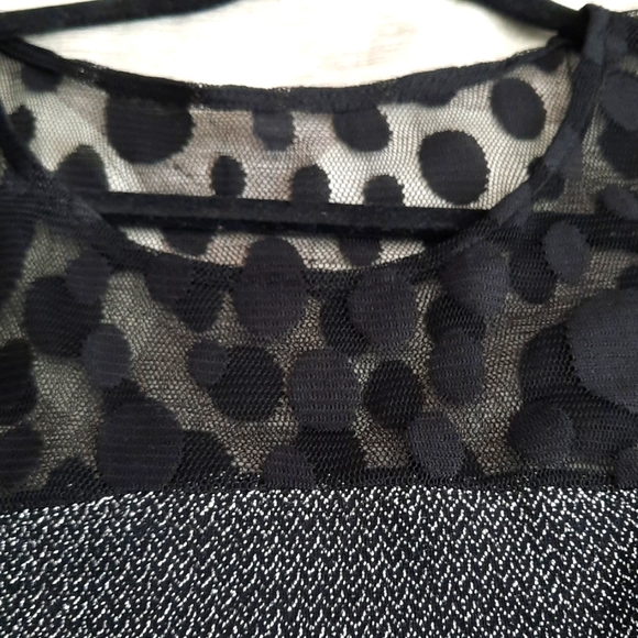 Black Sheer/ Metallic Party Dress - Size Medium - Picture 4 of 7